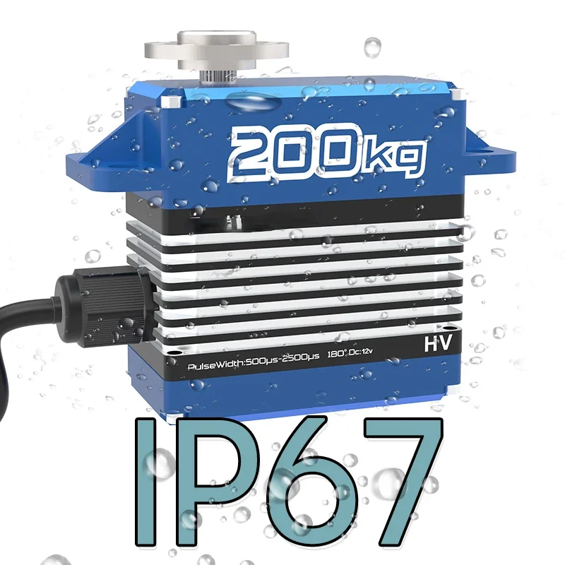Rc Helicopter Parts - เซอร์โวมอเตอร์ไร้แปรงถ่าน 200 กก. 12V-16.8V แรงดันสูง ตัวเรือนอะลูมิเนียม