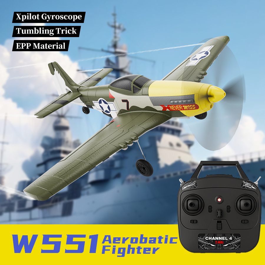 RC เครื่องบิน P51 Mustang 2.4G - Rc Helicopter Gyro บทวิจารณ์และราคา